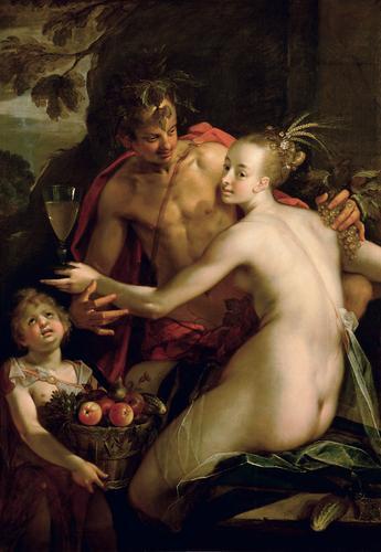 Hans von Aachen Hans von - Bacchus Ceres und Amor oil painting image
